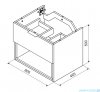 Excellent Tuto 2.0 szafka wisząca front ryflowany czarny mat 80x50x46,5 cm blat jasny szary MLEX.2171.K.80.03SJ.BKBK